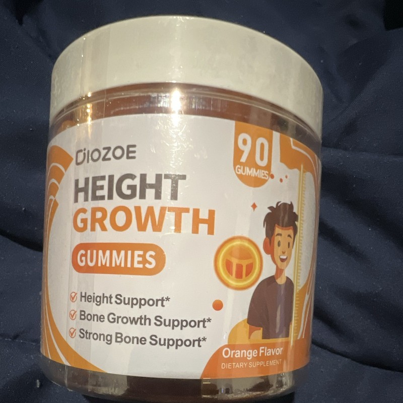 DIOZOE Height Growth Gummies Orange, 90 Count, D3 K2 C Calcium Magnesium