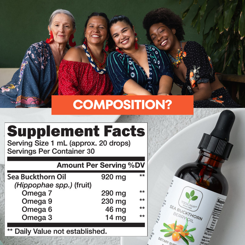 Organic Sea Buckthorn Oil - 1 fl oz SeaBuckthorn Berry Oil Omega Supplement gallery