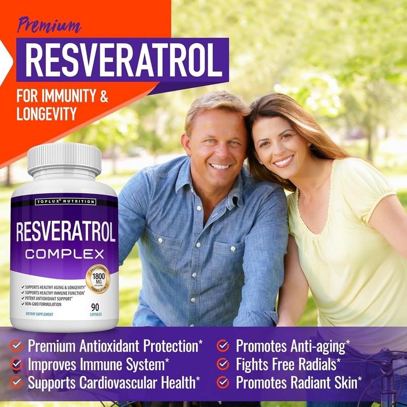 Resveratrol 1800mg Antioxidant Complex, Anti Aging, 90 Capsules gallery