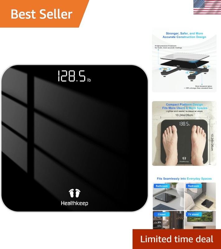 Glass Digital Bathroom Scale: Instant Accuracy, 400lb/180kg Limit