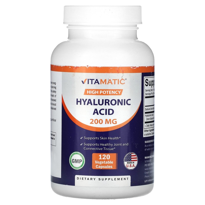 High Potency, Hyaluronic Acid, 200 mg, 120 Vegetable Capsules