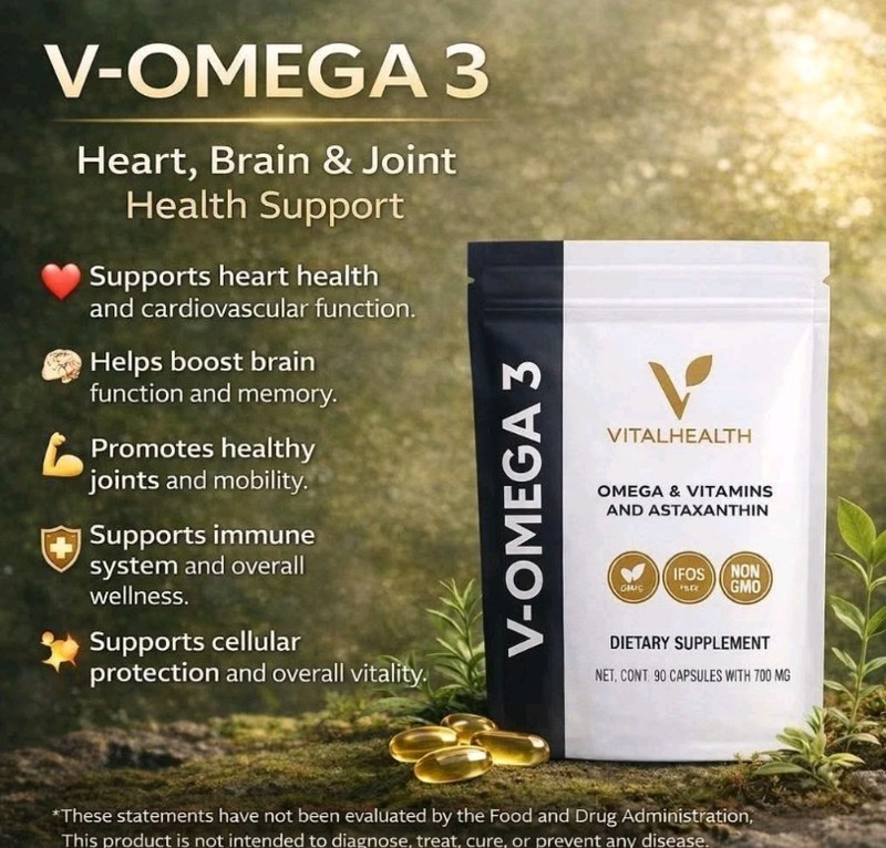 Vital Health Global: V-Omega 3, The Brain, Skin & Heart Nourisher