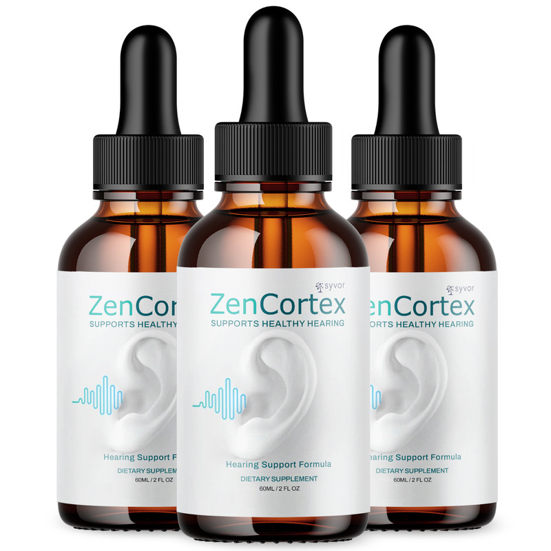(3 Pack) Zen Cortex Ear Drops All Natural ZenCortex Hearing Supplement 90 Servs