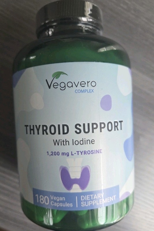Vegavero Thyroid Support 1,200mg Iodine L-Tyrosine 180 Vegan Capsules