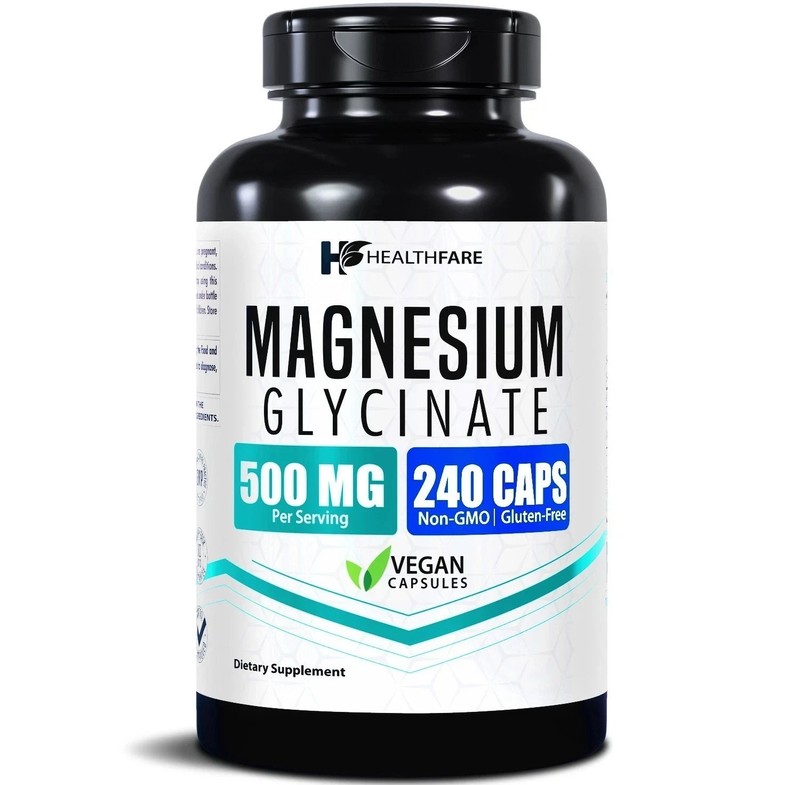 HealthFare Magnesium Glycinate 500mg | 240 Veg Capsules | High-Absorption gallery
