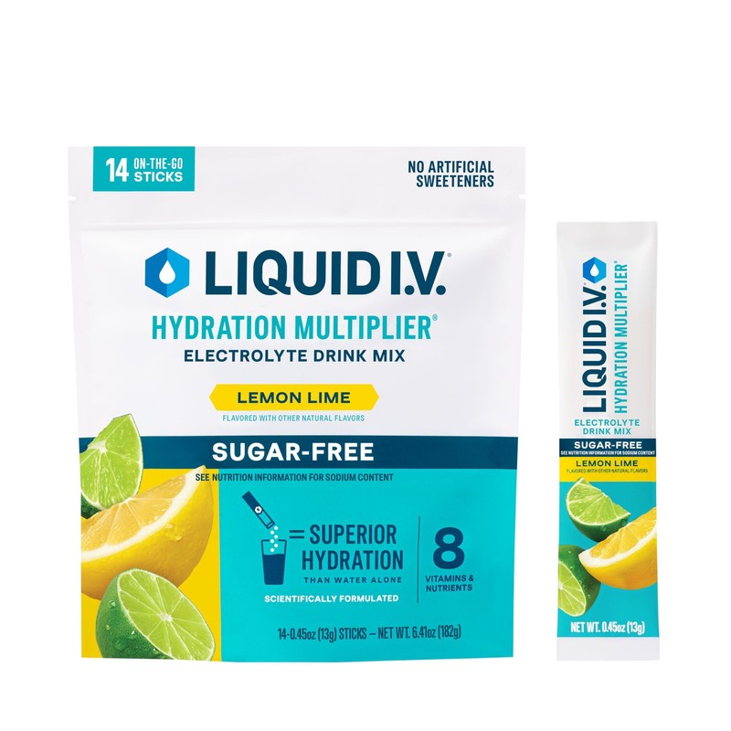 Liquid I.V. Hydration Multiplier Sugar-Free - Lemon 0.46 Ounce (Pack of 14)