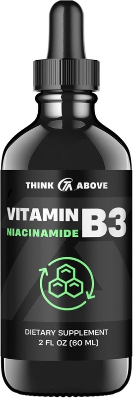 Think Above Vitamin B3 Niacinamide Liquid - Non Flush Form of B3 Niacin - Con...