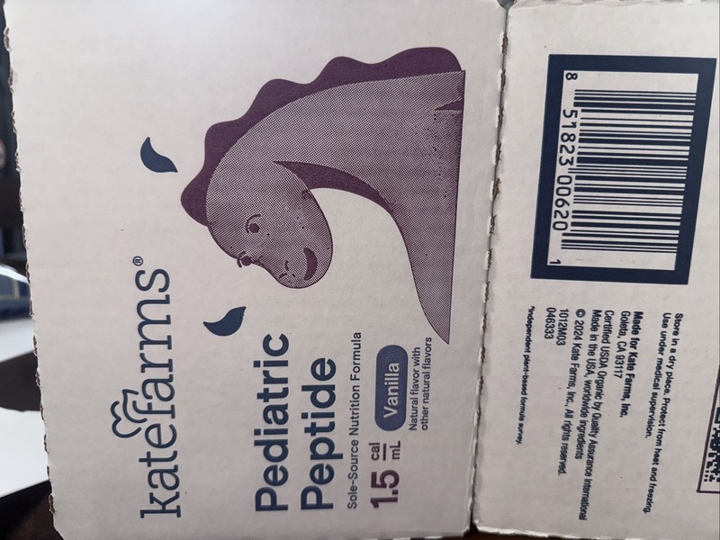 KATE FARMS Organic Pediatric Peptide 1.5 Formula, Vanilla (12 pack) (Jan 2027)