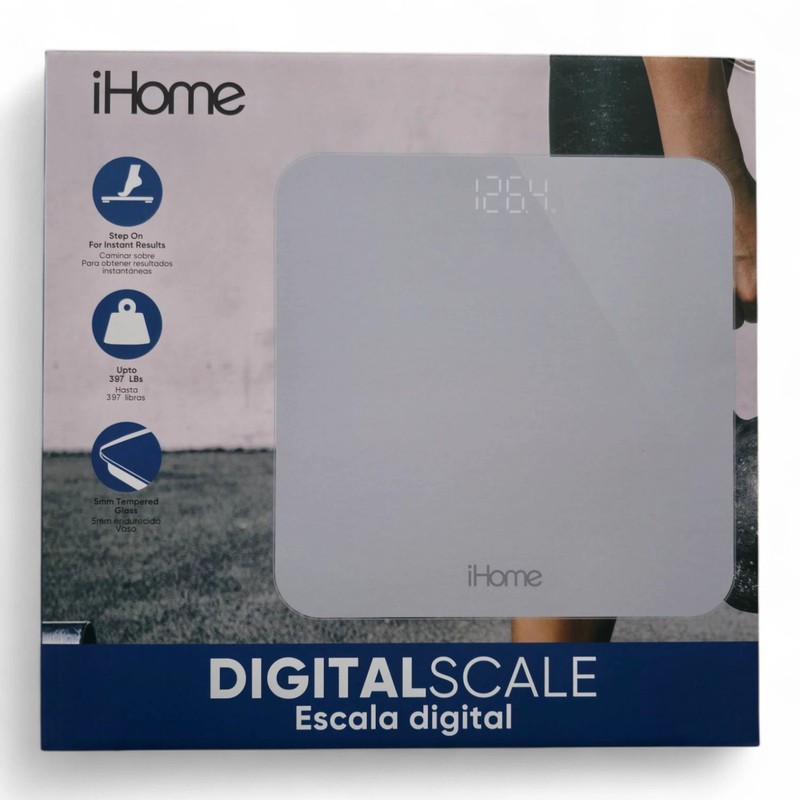 iHome Digital Scale, Bathroom Scale, Scale Body Weight, (White)