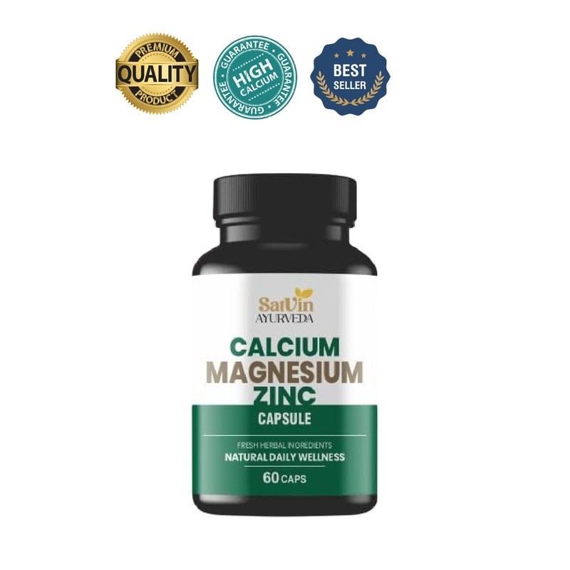 SATV.IN Ayurveda Calcium Magnesium Zinc 60 Veg Capsules