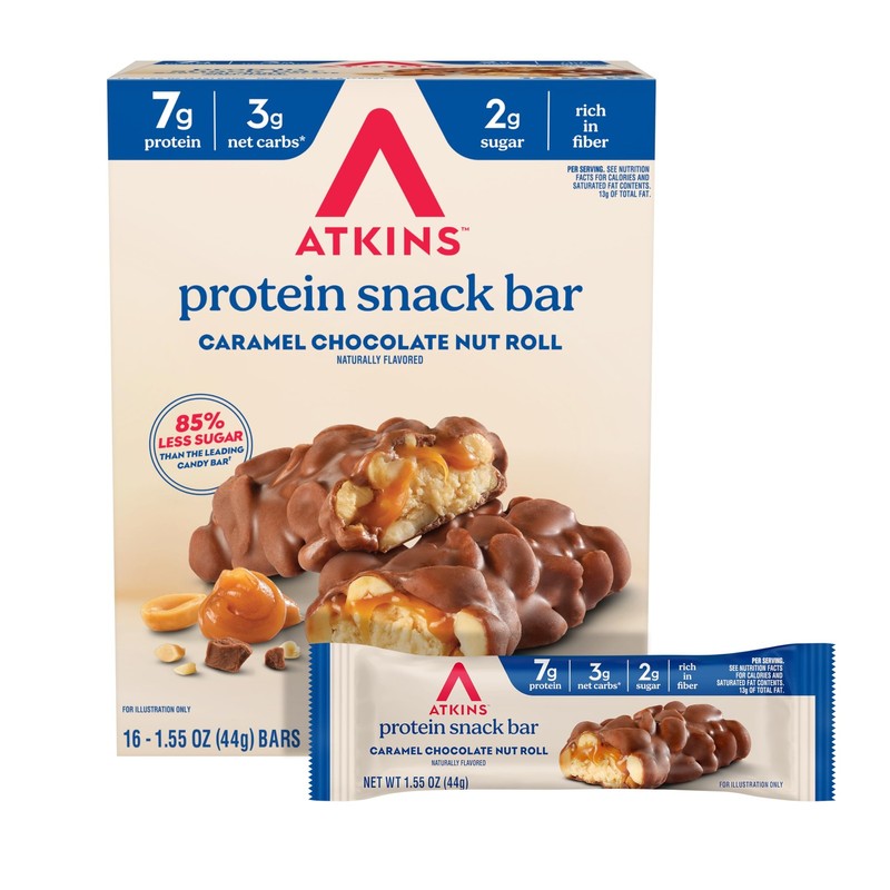Caramel Chocolate Nut Roll Snack Bar Protein Snack 7g Protein 2g Sugar High