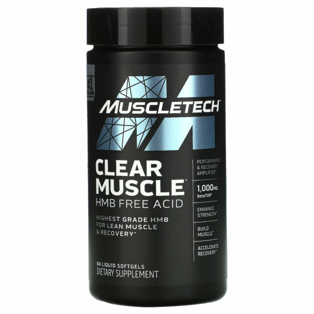 Clear Muscle® HMB Free Acid – Lean Muscle & Recovery – 84 Softgels Exp 10/28 NEW
