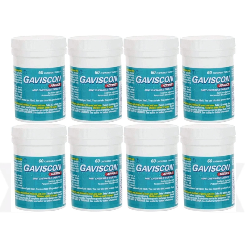 Gavi-scon Advance Chewable Mint Tablet 60ct – 8PACK