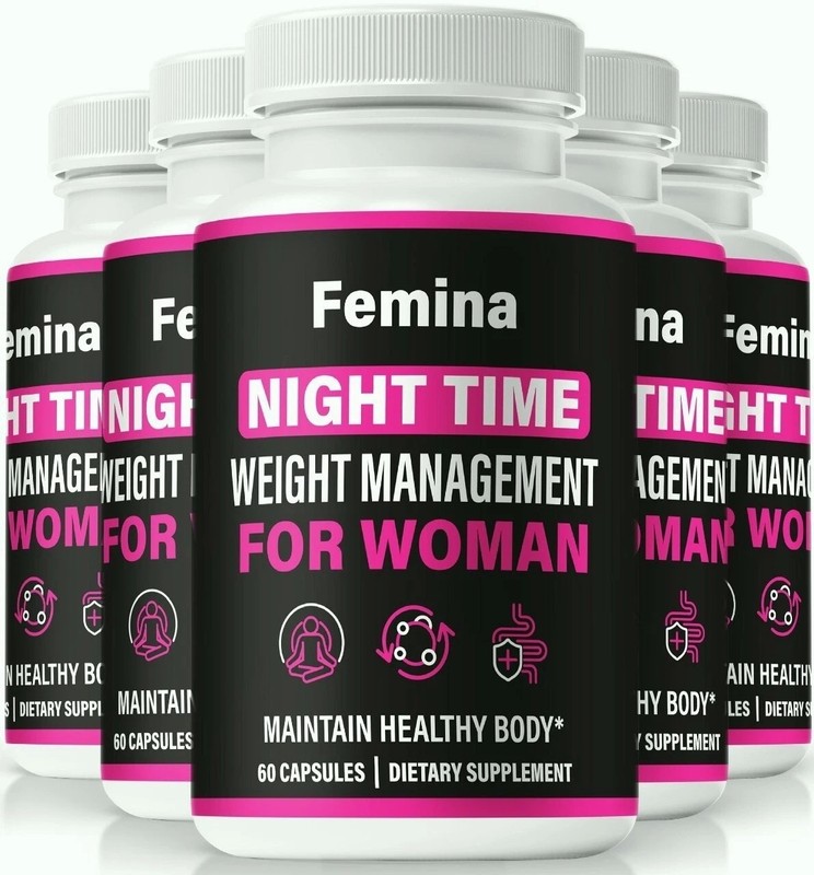 (5 Pack) Femina Night Time Capsules, Femina NightTime Formula Fat Burner 60ct