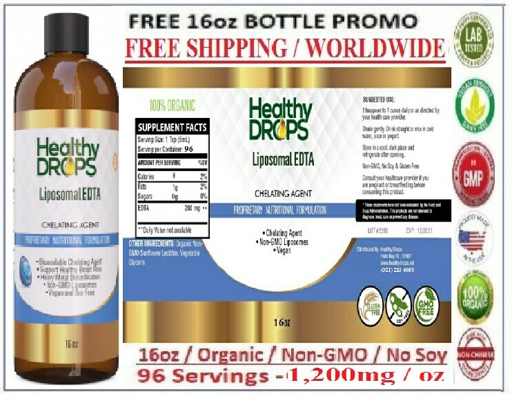 LIPOSOMAL EDTA CHELATING “CALCIUM DISODIUM” ORGANIC 96 SERVING 16oz Exp: 12/2024
