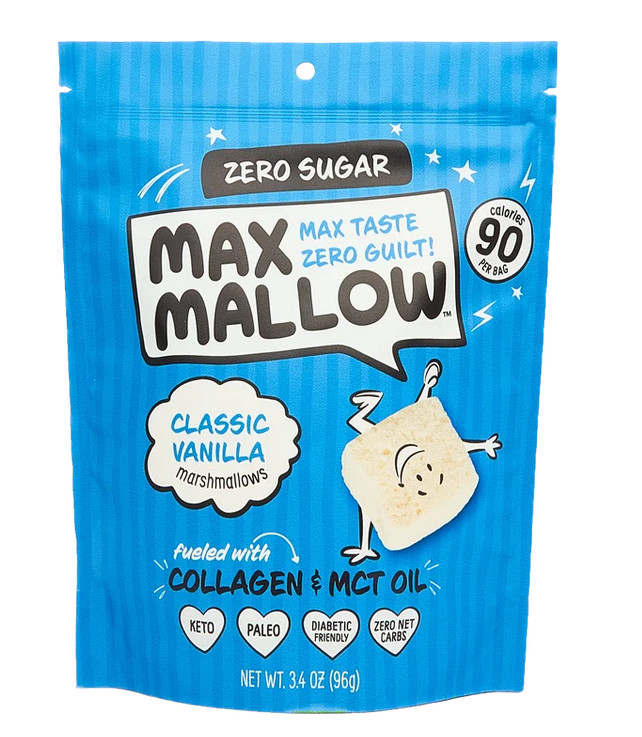 Know Brainer Max Mallow Classic Vanilla- Guilt-Free & Zero Sugar Marshmallows -L
