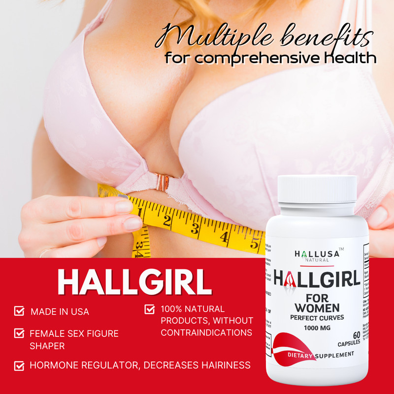 HALLGIRL - Support Busty, Breast & Hips Enhancement - Women and Men- 60 capsules gallery