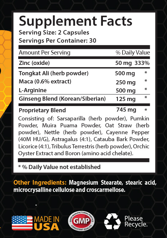 Daily Herbal Energy Support - GET HARD FOR MEN - Ginseng and Oat Straw 1Bot gallery