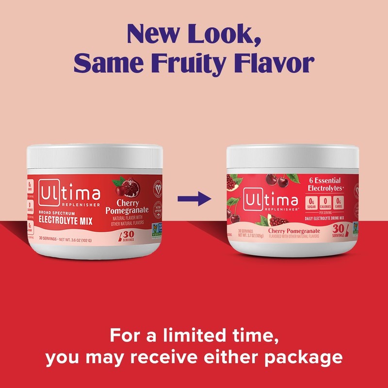 Ultima Hydration Electrolyte Powder Cherry Pomegranate 3.7 Ounce Zero Sugar gallery