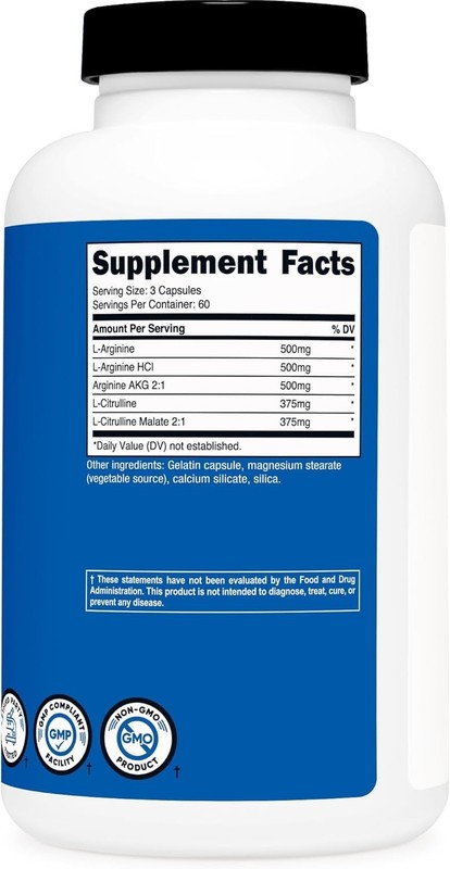 Quality Nitric Oxide Booster - 2250mg, 60 Servings, 180 Capsules - Adult Formula gallery