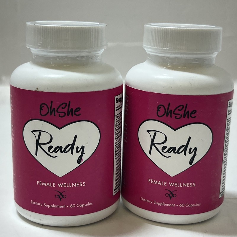 Two Pack Oh she Ready Female Wellness Supplement 60ct Exp 6/27 Zinc