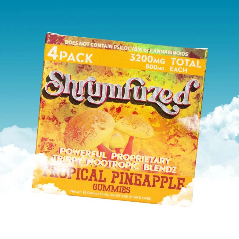 Shrumfuzed Nootropic Gummies 3200mg – 4 Pack (Tropical Pineapple)