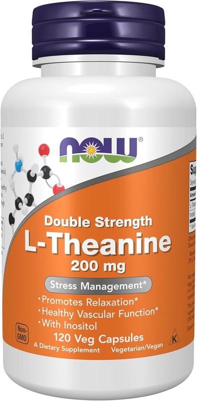 NOW Foods, Double Strength L-Theanine, 200 mg, 120 Veg Capsules