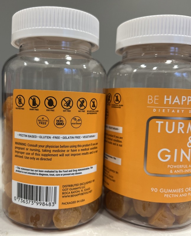 2X Be Happy Be You "Turmeric & Ginger" Antioxidant Anti-Inflammatory 90 Gummies gallery