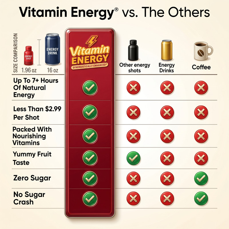 (12 Pack) Vitamin Energy® Mood+ Tropical Berry Energy Shots, Clinically Proven gallery