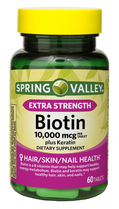 Strength Biotin Plus Keratin Tablets Dietary Supplement, 10,000 Mcg, 60 Count