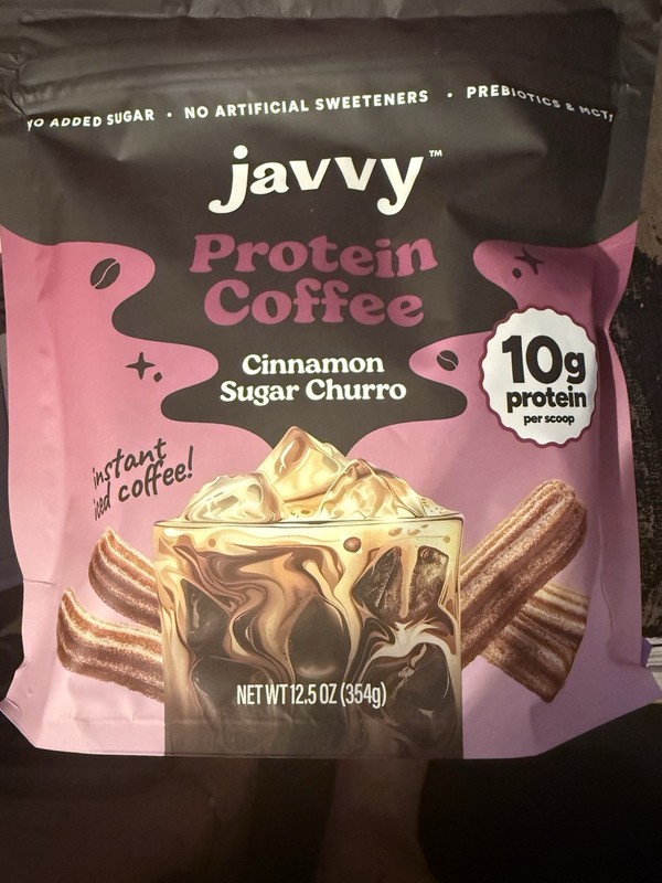 Javvy- protein coffee Cinnamon Sugar Churro Protein Exp Date 03/2028 12.5 Oz