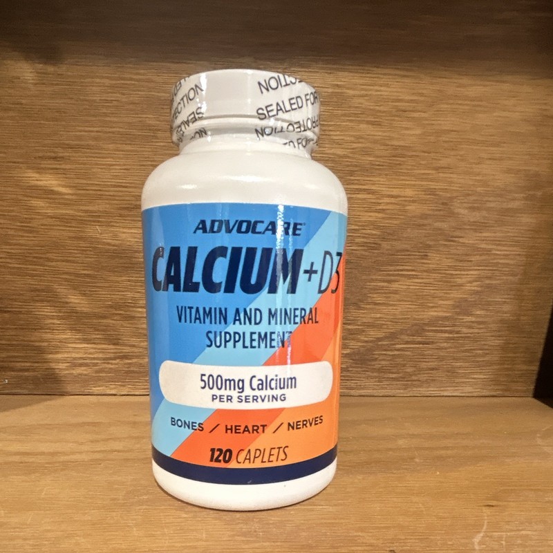 AdvoCare Calcium + D3 500mg with Vitamin K & Magnesium Supplement, 120 Caplets