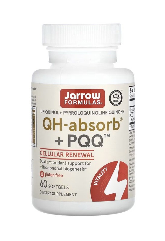Jarrow Formulas Ubiquinol QH-absorb + PQQ – Cellular Renewal – 60 ct – Exp 10/27