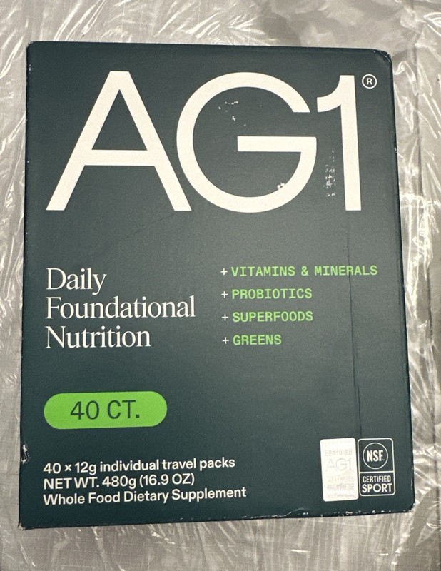 AG1, Greens, Daily Foundational Nutrition, Packet, 40 CT, Sealed Box, EXP 05/26
