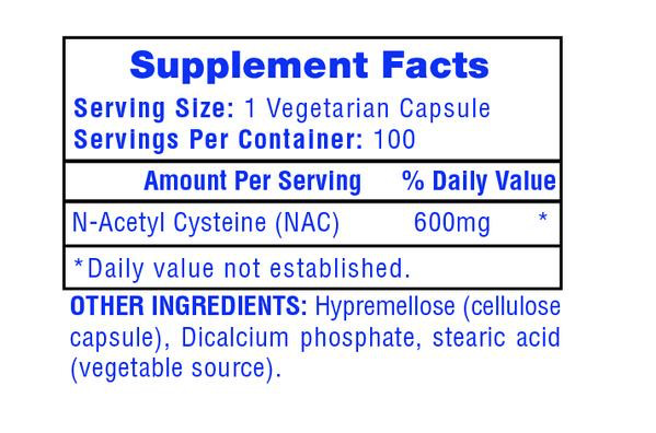 N-ACETYL-L-CYSTEINE 600 mg 100 Capsules NAC Hi Tech nonGMO USP Grade USA 🇺🇸 gallery
