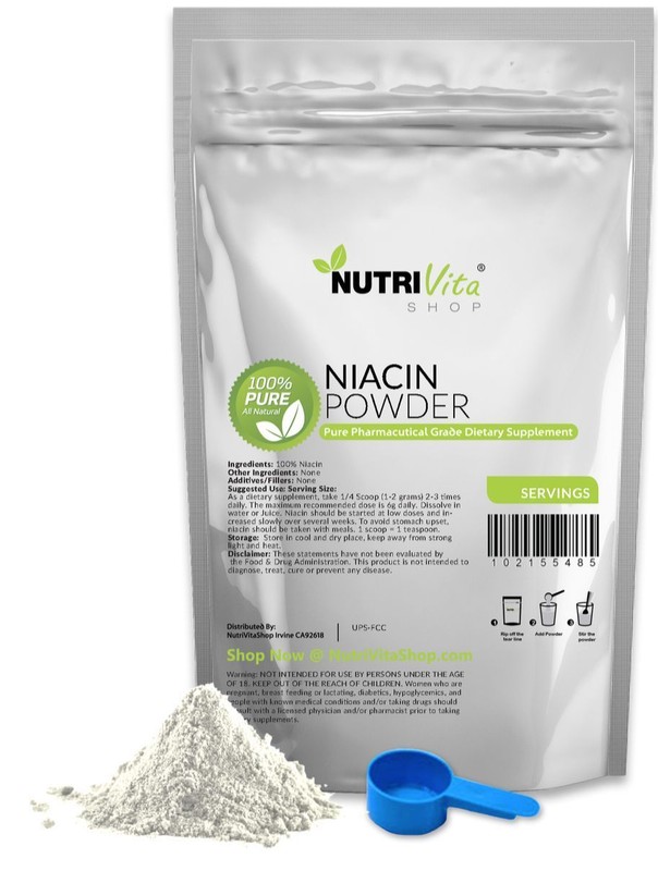 2.2lb (1000g) 100%PURE NIACIN NICOTINIC ACID POWDER VITAMIN B3 CHOLESTEROL HEART
