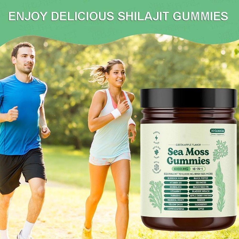 16 in 1 Organic Sea Moss Gummy | Irishmoss Extract 6000Mg | Green Apple Flavor gallery