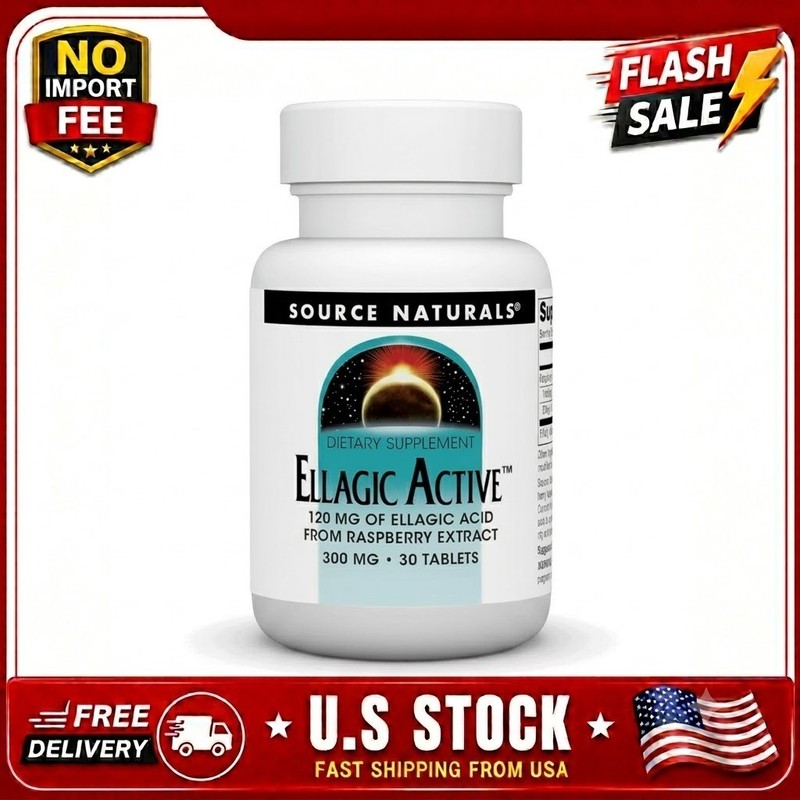 Source Naturals Ellagic Active 300mg 30 Tablets Antioxidant Vegetarian Supplemen