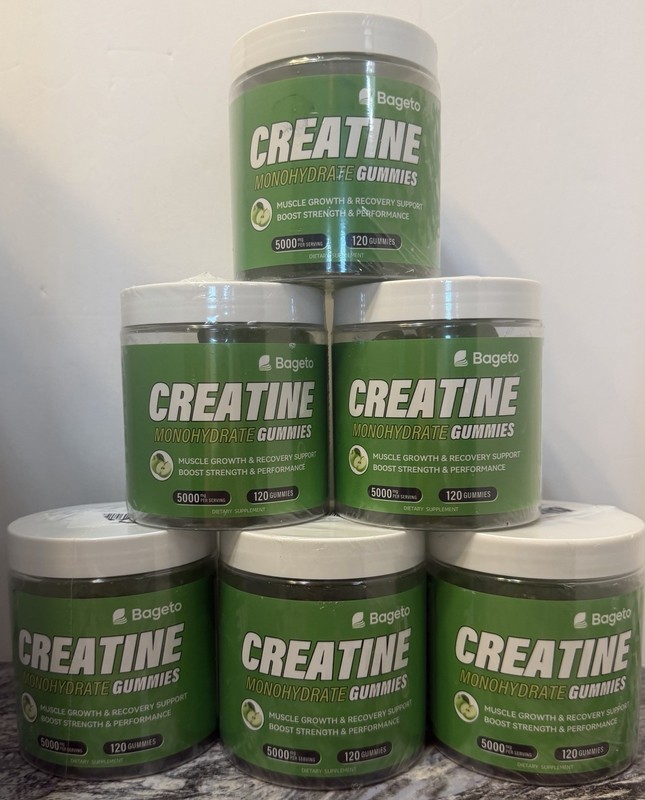 (6x) Bageto Creatine Monohydrate Gummies Muscle EXP 7/27 FREE FAST SHIPPING
