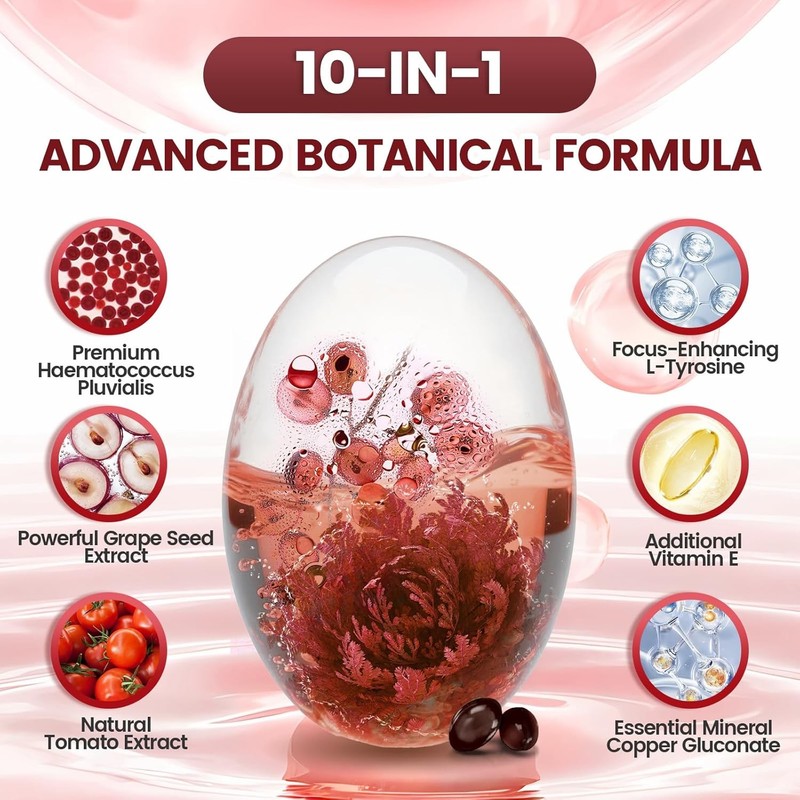 10 in 1 Astaxanthin Supplements 24Mg, 4 Month Supply, Astaxantina Antioxidant fr gallery