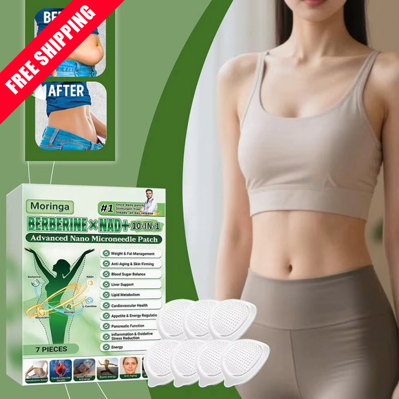 10-in-1 Moringa Berberine Weight Loss Patch Nano Microneedle Slimming 7pcs