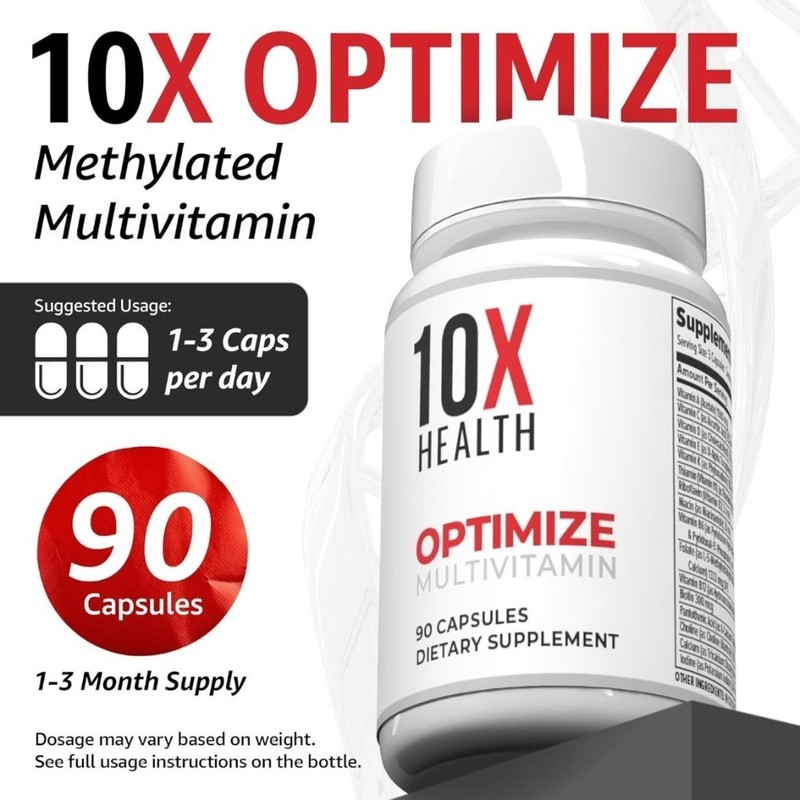 3 PACK Authentic 10X Health Optimize Methylated Multivitamin 90 Caps EXP 07/2027 gallery