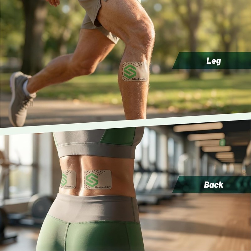 STAMINAPRO Patch - Water-Resistant Athletic Adhesive, Electroceutical Relief - gallery