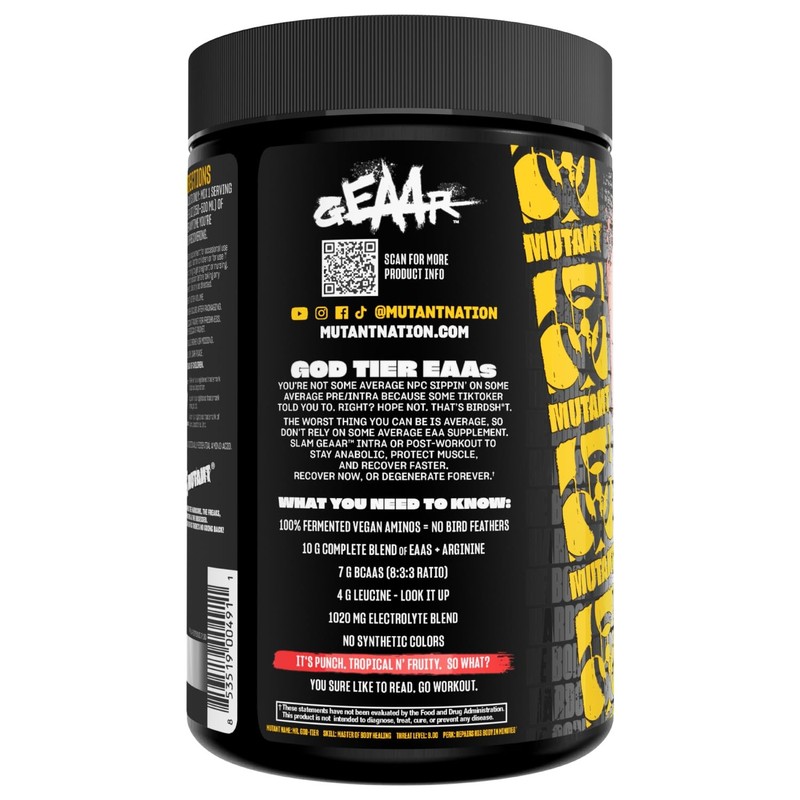 Mutant GEAAR 9.4g of EAA Powder + Arginine, 7g BCAAs, 4g Leucine, Electrolyt... gallery