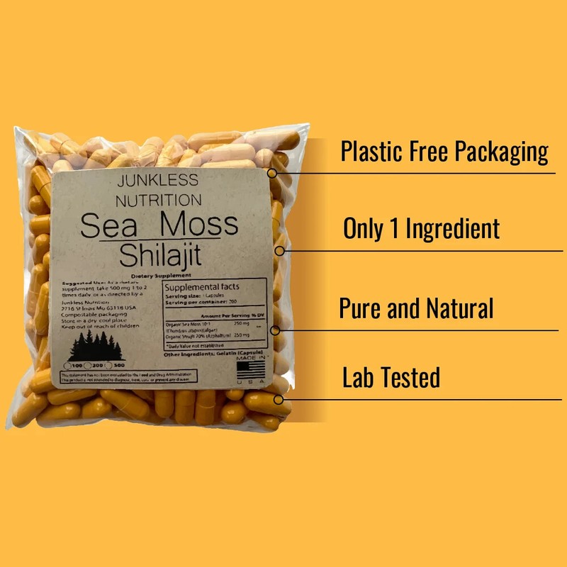 Sea Moss & Shilajit 500mg - Natural Organic 100% Pure Supplement gallery