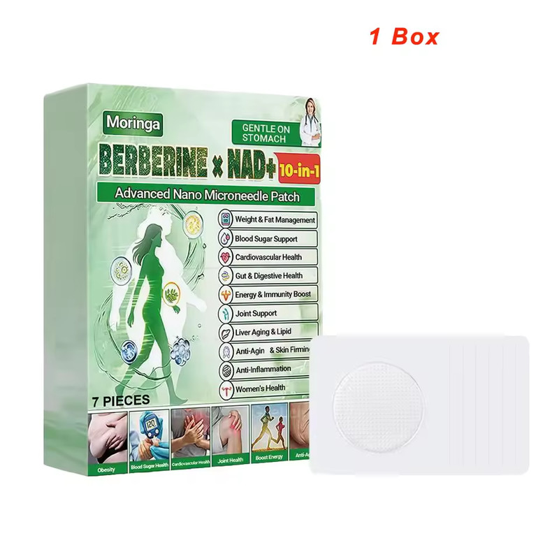 Moringa Microneedle Patches Berberine NAD+ 10-in-1 Body Care Stickers 1-3 Boxes