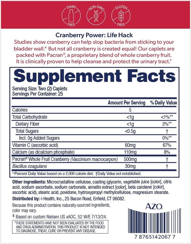 200 CAPLETS 4 BOXES AZO CRANBERRY URINARY TRACT HEALTH PROBIOTIC & VITAMIN C gallery