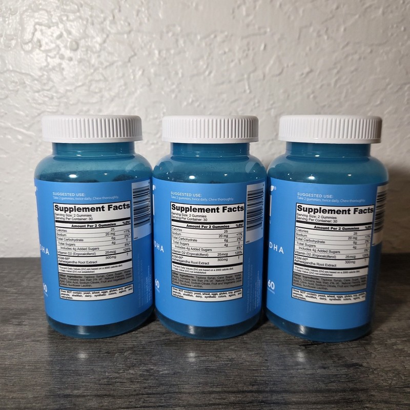 Goli Nutrition Ashwagandha Vegan Gummies - 60ct LOT OF 3 BOTTLES EXP: 12/27 gallery