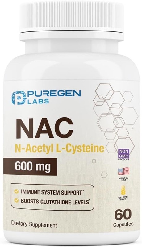 Puregen NAC N-Acetyl Cysteine 600mg 60 Capsules Exp. 3/27