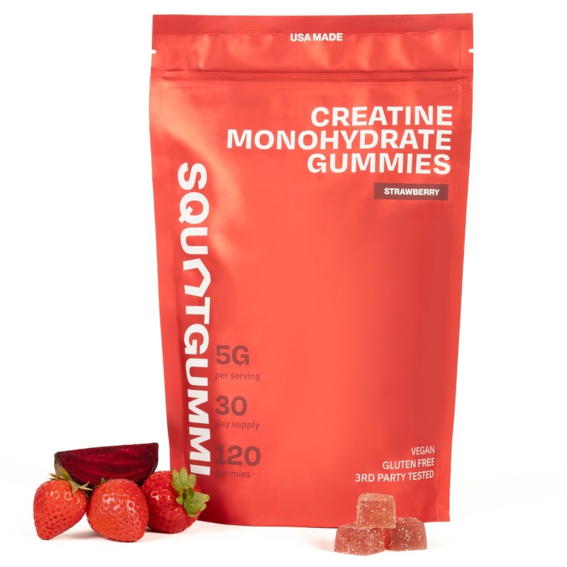 SquatGummi 3rd Party Tested Creatine Gummies 5g per Serving, Creatine Monohyd…